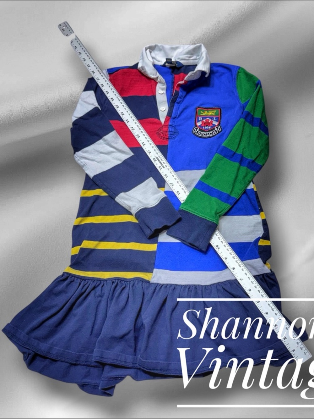 Polo Ralph Lauren Girl’s Sz XL Striped Cotton Rugby Dress A50 - Picture 1 of 8